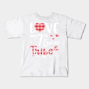 Teacher Students Seniors Love My 7th Grade Tribe Happy First Day Of School Kids T-Shirt